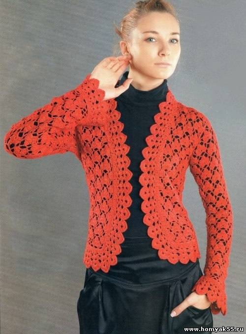 Ажурный кардиган крючком
